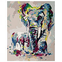 Набор для росписи по номерам VA-2355 «Акварельные слоны» (40х50) (Strateg)