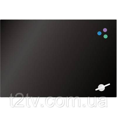 Офісна дошка Axent скляна магнітно-маркерна 60х90 см, чорна (9615-01-А), фото 1