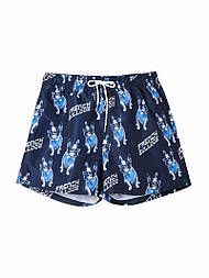 Чоловічі пляжні яскраві купальні короткі шорти з мопсами в розмірі М