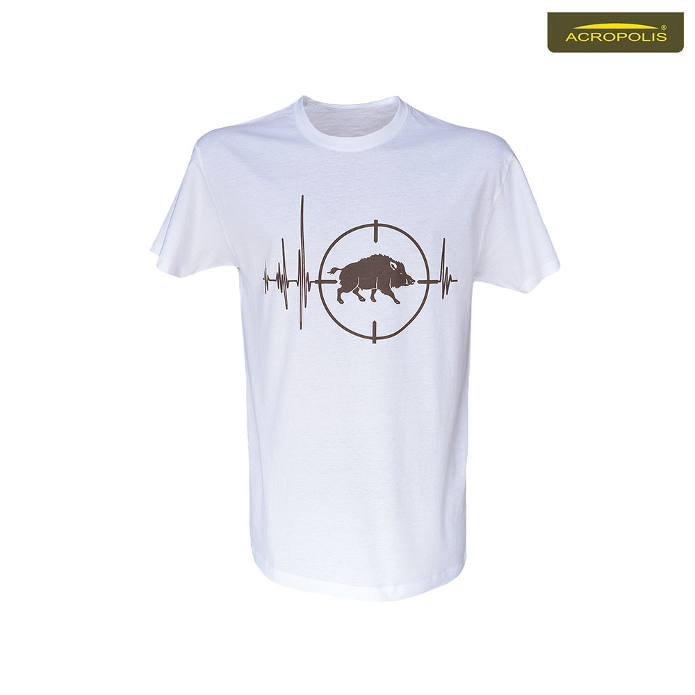 Футболка "Кабан" для мисливців, біла Acropolis ОФК-1б
