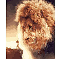 Набор для росписи по номерам VA-2979 «Мальчик и лев» (40х50) (Strateg)