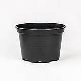Горщик великий 15 л / Ø 33 см для квітів та розсади * технічний пластиковий круглий горщик для рослин * чорний, фото 3