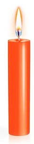 Помаранчева свічка воскова Art of Sex size M 15 см низькотемпературна, люмінесцентна