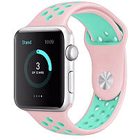 Силиконовый ремешок Sport Nike+ для Apple watch 38mm / 40mm Pink / Marine Green