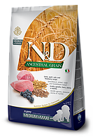 N&D LOW GRAIN DOG LAMB & BLUEBERRY PUPPY MEDIUM & MAXI 2,5 KG Низкозерновой сухой корм для щенков средних и