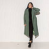 Актуальне демісезонне жіноче довге пальто Мадрид оливка, фото 3