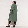 Актуальне демісезонне жіноче довге пальто Мадрид оливка, фото 5