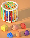 Розвиваючий тактильний куб-сортер 126-23 з набором пластмасових кульок Круглий, фото 2
