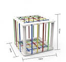 Розвиваючий тактильний куб-сортер 126-23 з набором пластмасових кульок Квадратний, фото 5