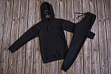 Спортивний костюм Весняний, літній. Кофта Кенгуру з капюшоном, чорні чоловічі штани з кишенями, фото 2