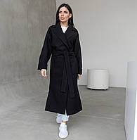 Женское пальто оверсайз черного цвета 40-54 пальто женское оверсайз