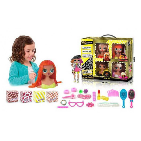 Кукла-голова для Макияжа и Причесок LK 1018 Аксессуары, в Коробке ...