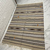 Гуцульський традиційний килим доріжка з натуральної вовни бежевий