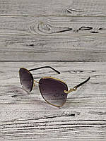Солнцезащитные очки женские черные в металлической оправе