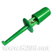 GR9-H43-G Тестовый щуп с крючком GR9-H43, контакт латунный, размер 9х43мм без учета "ушей", зеленый