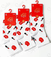 Носки женские демисезонные хлопок Super Socks Love Collection, арт 012, размер 36-40, средние, 01290