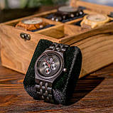 Скринька для годинників дерев'яна зі скляною кришкою 4 відділення ЕВ-2.1, фото 3