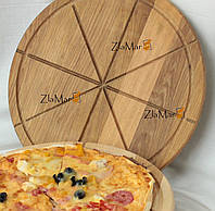 Деревянная доска круглая Ø35 см для пиццы темная