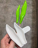 Авторский силиконовый молд для карамели и изомальта "Листики тюльпана обьемные"
