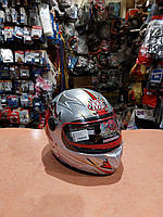 Мотошолом закритий інтеграл (дитячий) "S" (сірий, чорний) "MotoTech"