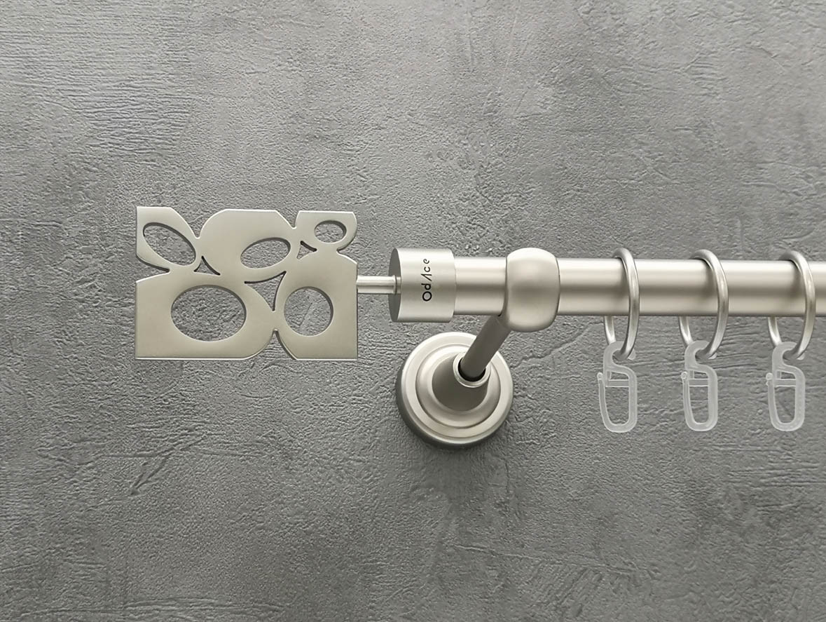 Карниз Quadrum Бісет 160 см одинарний сатин відкритий 19 мм гладка (кільця з гачками), фото 1