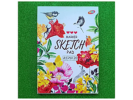 Скетчбук альбом для малювання проклеєний А5/20 аркушів