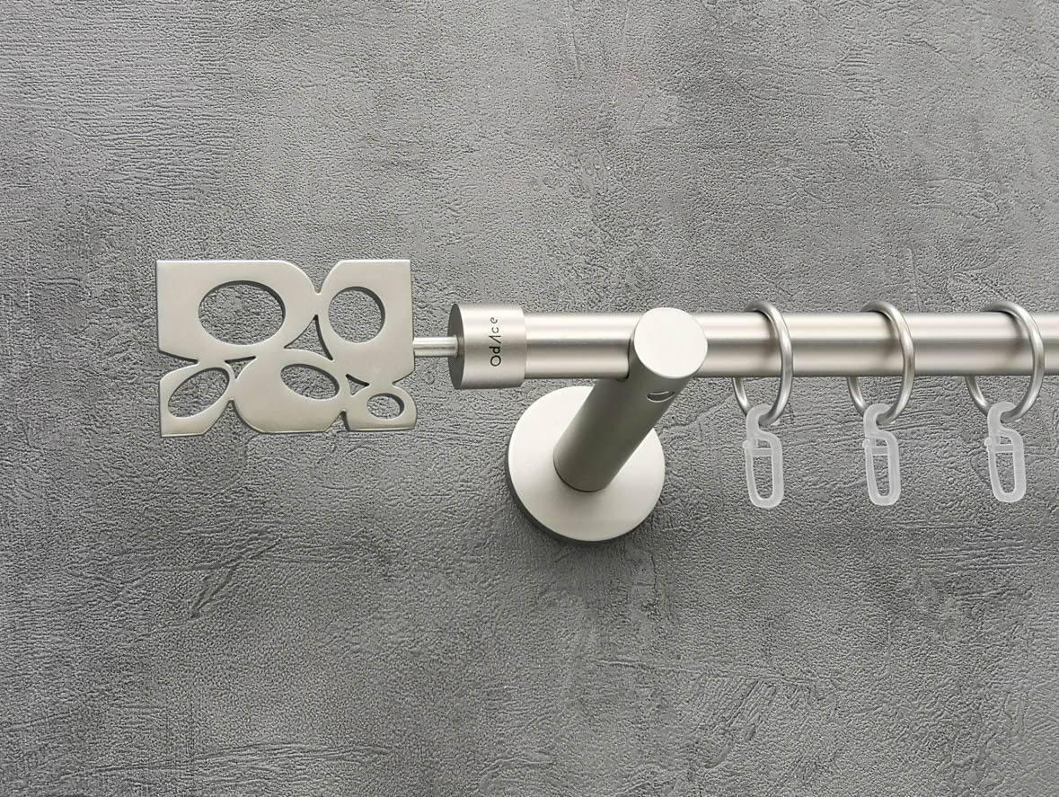 Карниз Quadrum Бісет 160 см одинарний сатин універсальний 19 мм гладка (кільця з гачками), фото 1