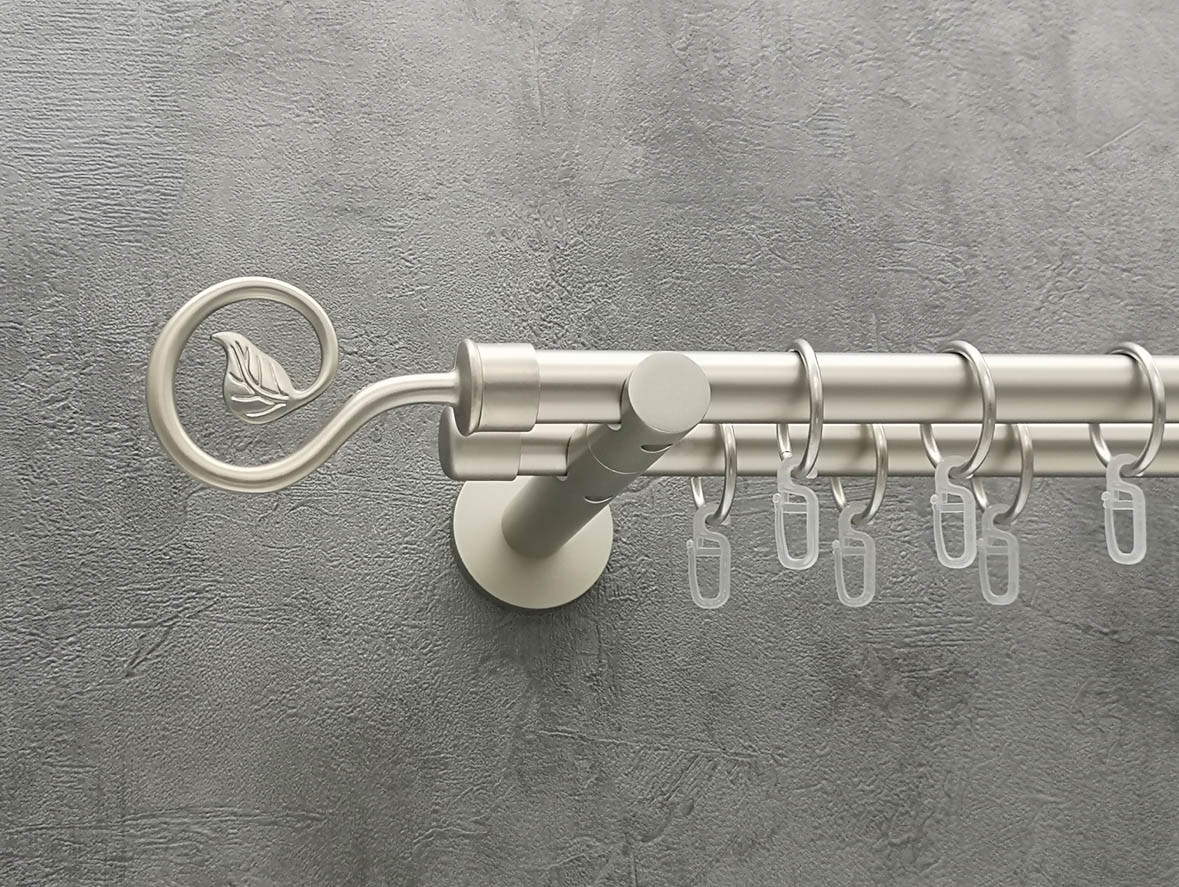 Карниз Quadrum Лукка 240 см подвійний сатин універсальний 19/19 мм гладка (кільця з гачками), фото 1