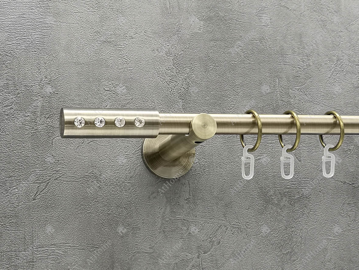 Карниз Quadrum Алюр 160 см одинарний антик універсальний 19 мм гладка (кільця з гачками), фото 1