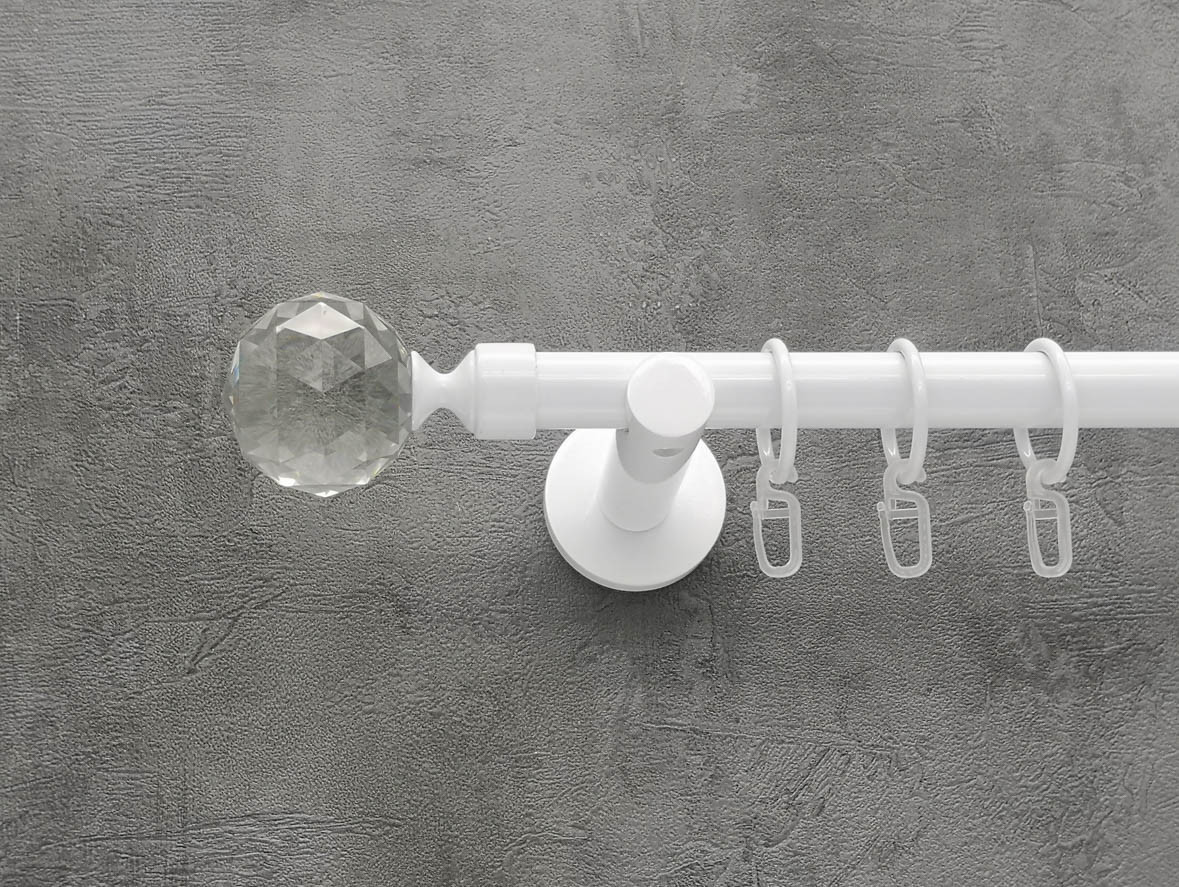 Карниз Quadrum Люмієра 300 см одинарний білий універсальний 19 мм гладка (кільця з гачками), фото 1