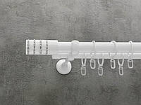 Карниз Quadrum Барамела 200 см двойной Белый открытый 25/19 мм гладкая (кольца с крючками)