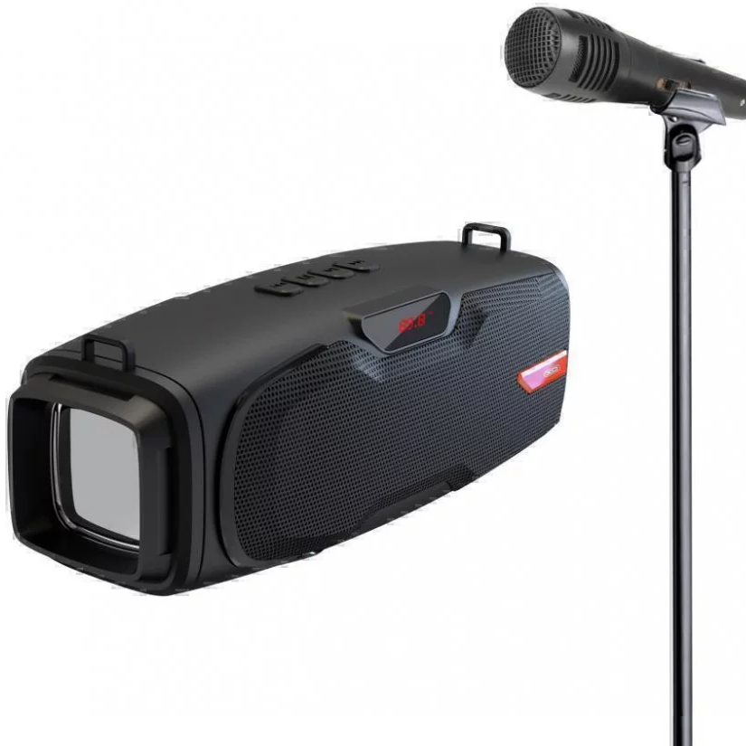 Портативна бездротова Bluetooth колонка з мікрофоном XO-F33 |AUX, SD-card, Bluetooth, USB, FM| Чорний