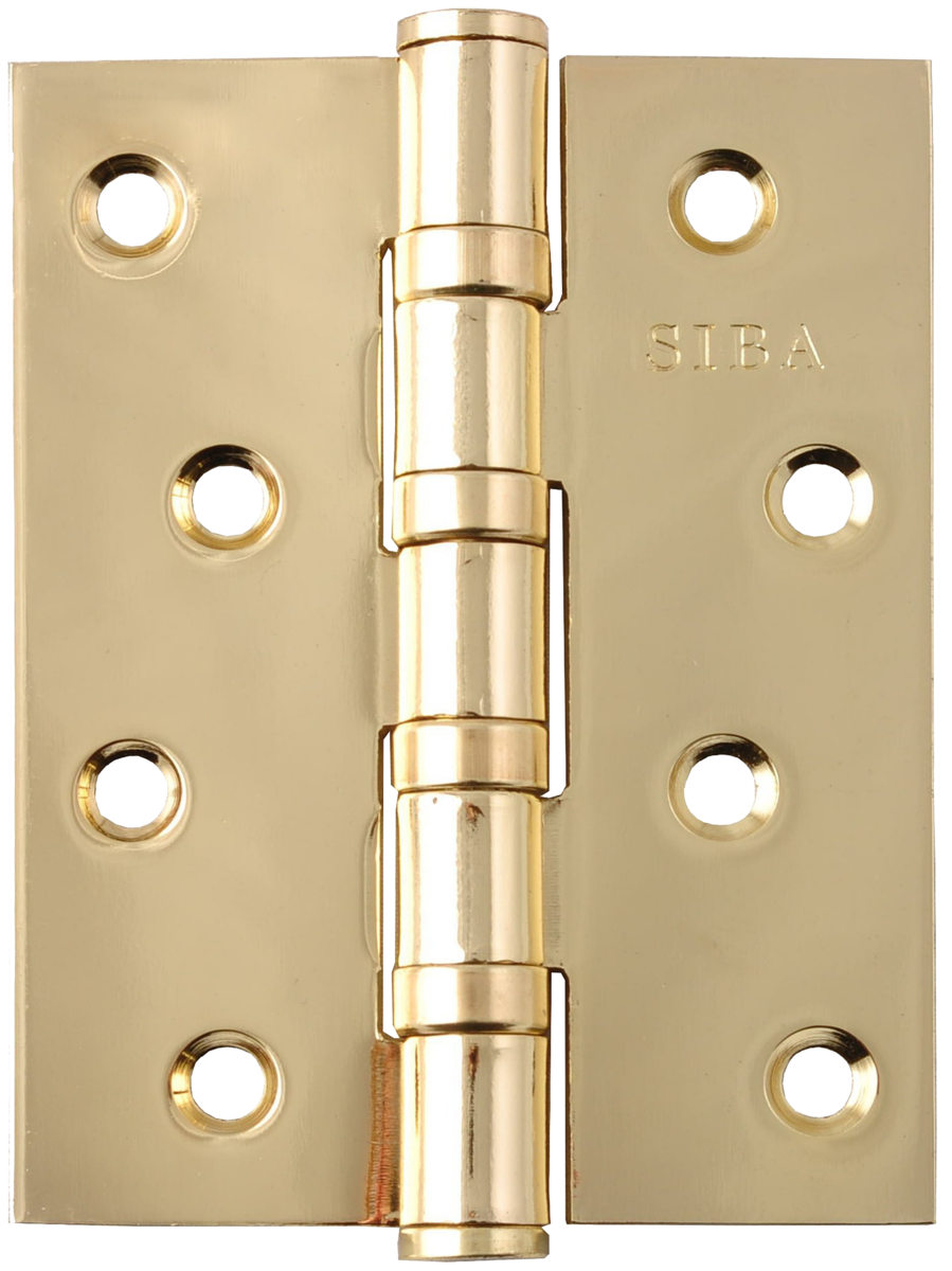 SIBA Завіса стальова універсальна 100 мм 4BB полірована латунь BP, фото 1