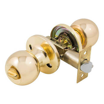 Дверна ручка-кноб Bruno 607 із засувкою Латунь полірована