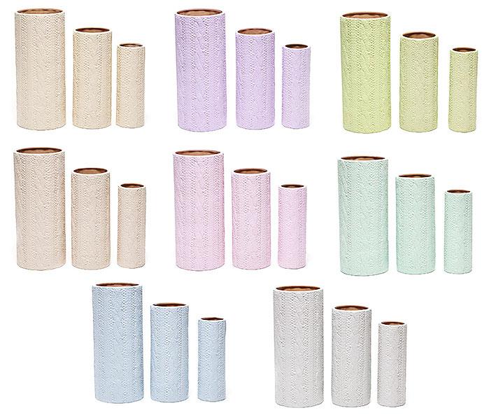 Набір керамічних ваз (3шт). В’язання, 8 видів, фото 1