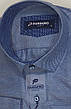 Сорочка чоловіча Passero vd-0016 сіро блакитна приталена однотонна Туреччина ошатна S, фото 7