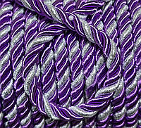 Шнур декоративний фіолетовий з сріблом 11 мм під натяжну стелю
