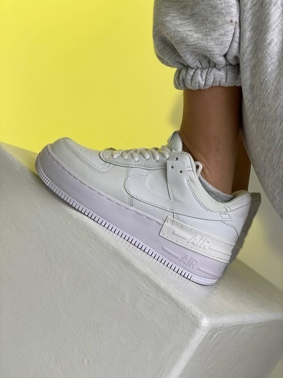 Жіночі кросівки Nike Air Force Shadow White | Найк Аір Форс Шадов Білі