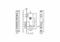 SIBA Замок врезний 10152/3MR 85/45 мм 3 риг. антична бронза AB