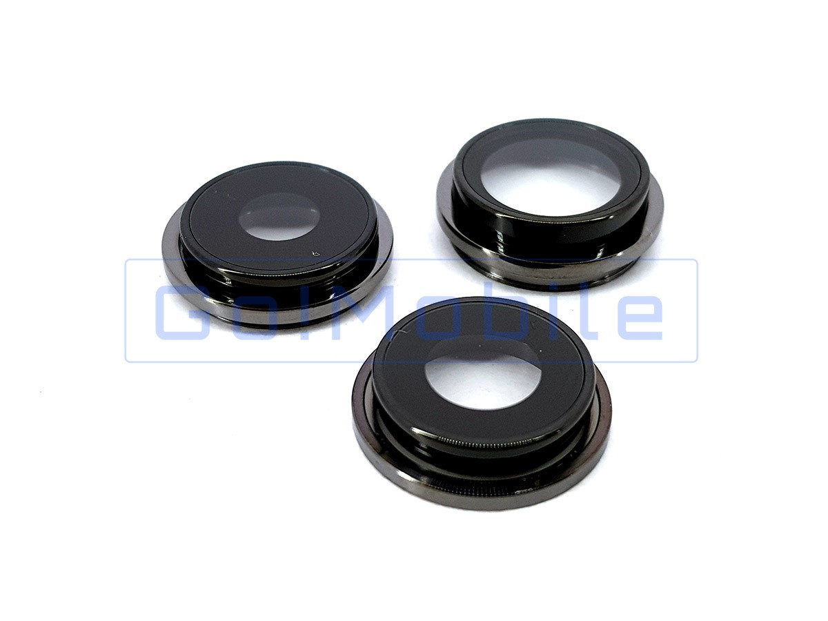 Скло камери для iPhone Pro 13, 13 Pro Max, чорне, (комплект 3шт), фото 1