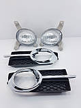 Комплект протитуманних фар авео т250 з рамками grog корея, фото 3