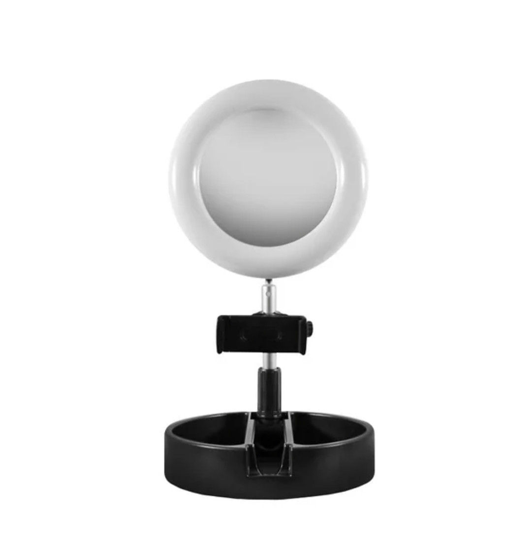 Кільцева LED лампа G3 Селфи кільце 10 W дзеркало з тримачем для телефону Чорний