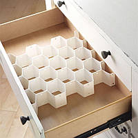 Пластиковый органайзер для хранения мелочей Drawer Organizer Соты Белый (5501)