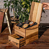 Органайзер для годинника на 4 відділення зі скляною кришкою з ящиком, фото 2