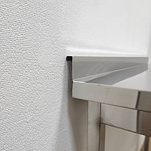 Стіл виробничий з нержавіючої сталі з бортом і нижньою полицею, фото 4