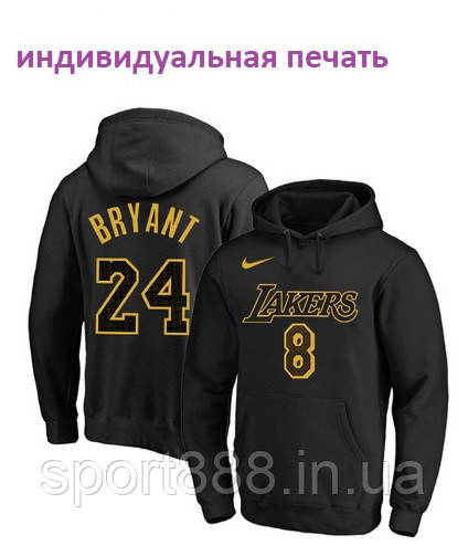 Худі-кенгуру чорна Лейкерс Браянт 8 і 24 Lakers Nike Bryant 8/24 Лос 04 Лейкерс