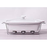 Марміт Kamille Food Warmer керамічний 3л d 38 см з підігрівом KM-6404 прямокутний, фото 3