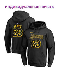 Худі кенгуру чорна Лейкерс Леброн Джеймс 23 Los Angeles Lakers James 23