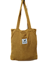 Вельветова жіноча сумка шоппер (тоут) "Lady Star", колір гірчичний