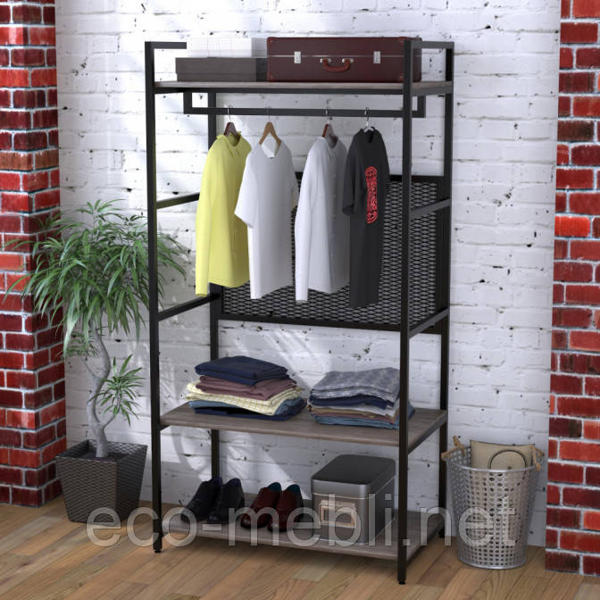 Стелаж для одягу LV-100 Loft Design чорний матовий